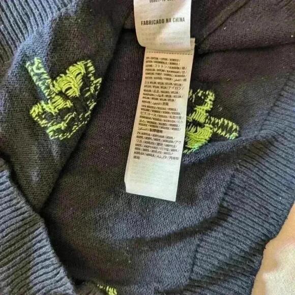 Hollister, Boat Neck , Palm Tree Sweater, Navy And Lime Green, Size Xs - Picture 12 of 12